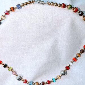 New colorful glass beads necklace choker style